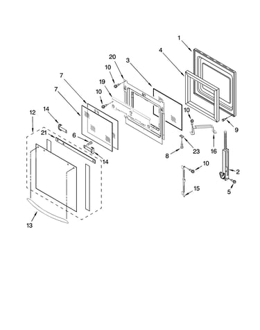Oven door parts