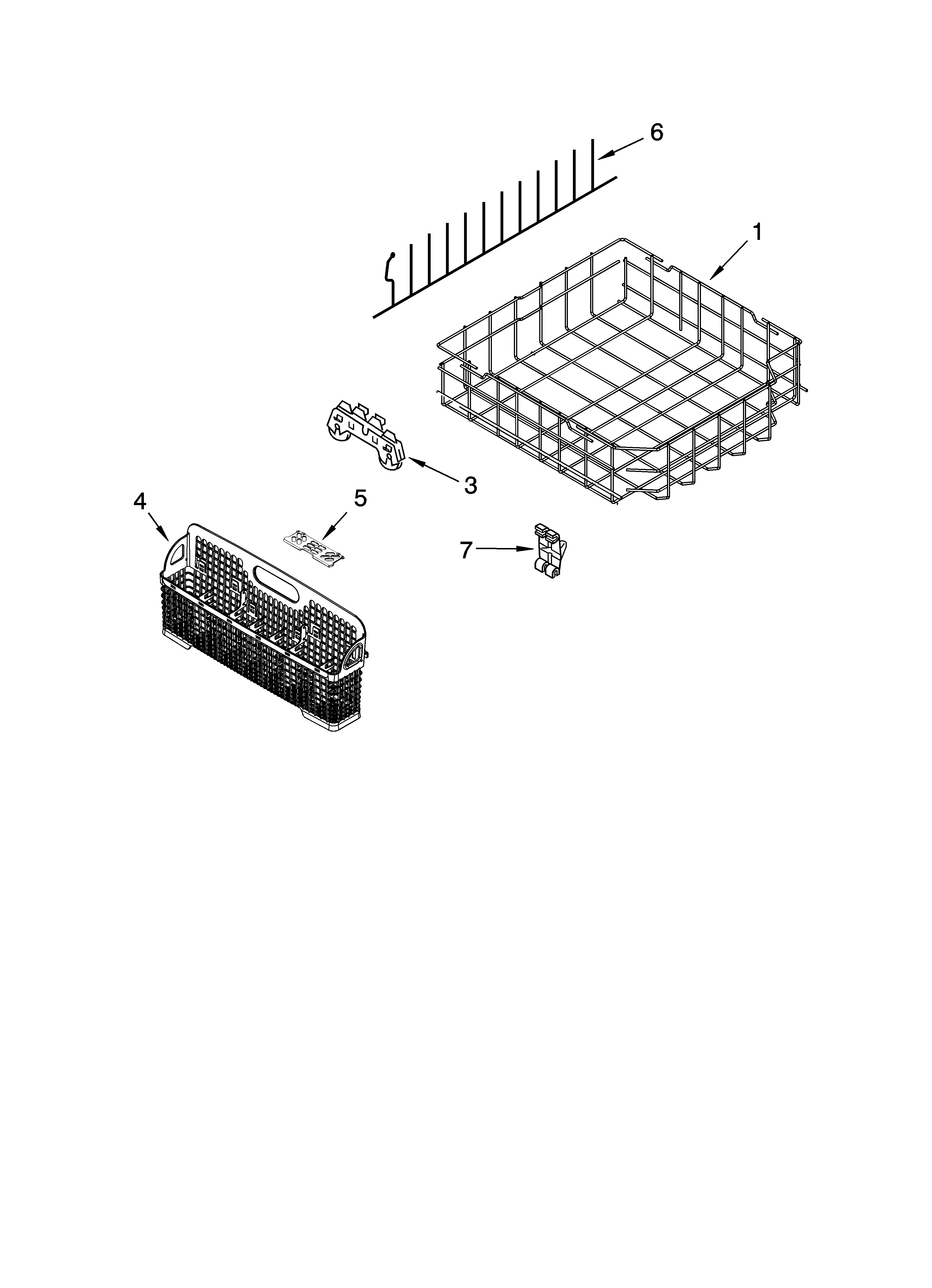 Lower rack parts, optional parts (not included)