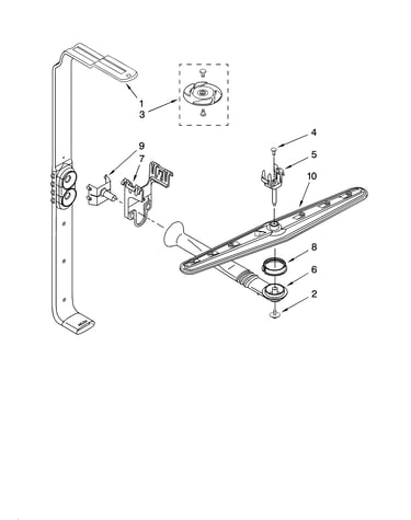 Upper wash and rinse parts