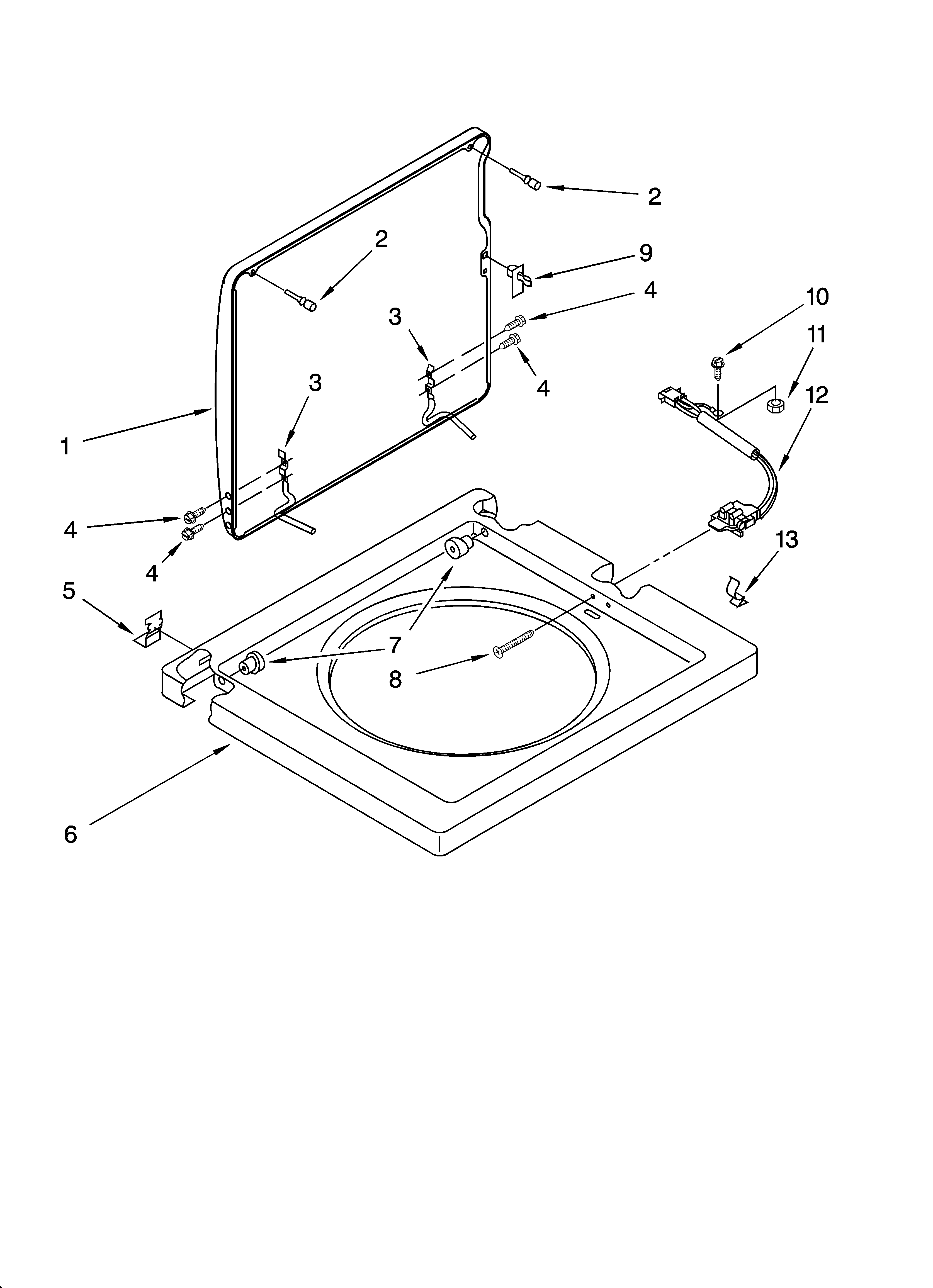 WASHER TOP AND LID PARTS