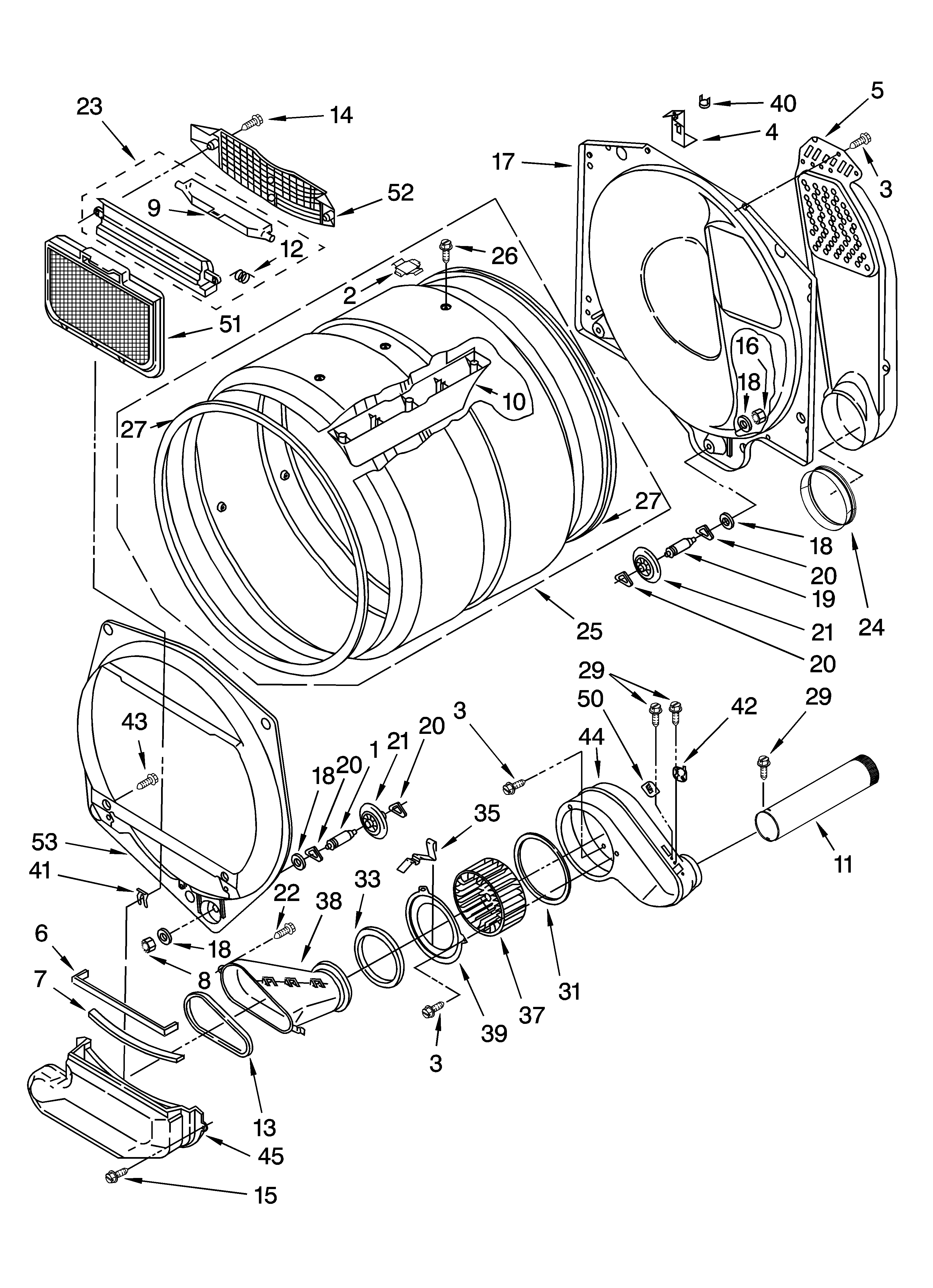 Dryer bulkhead parts