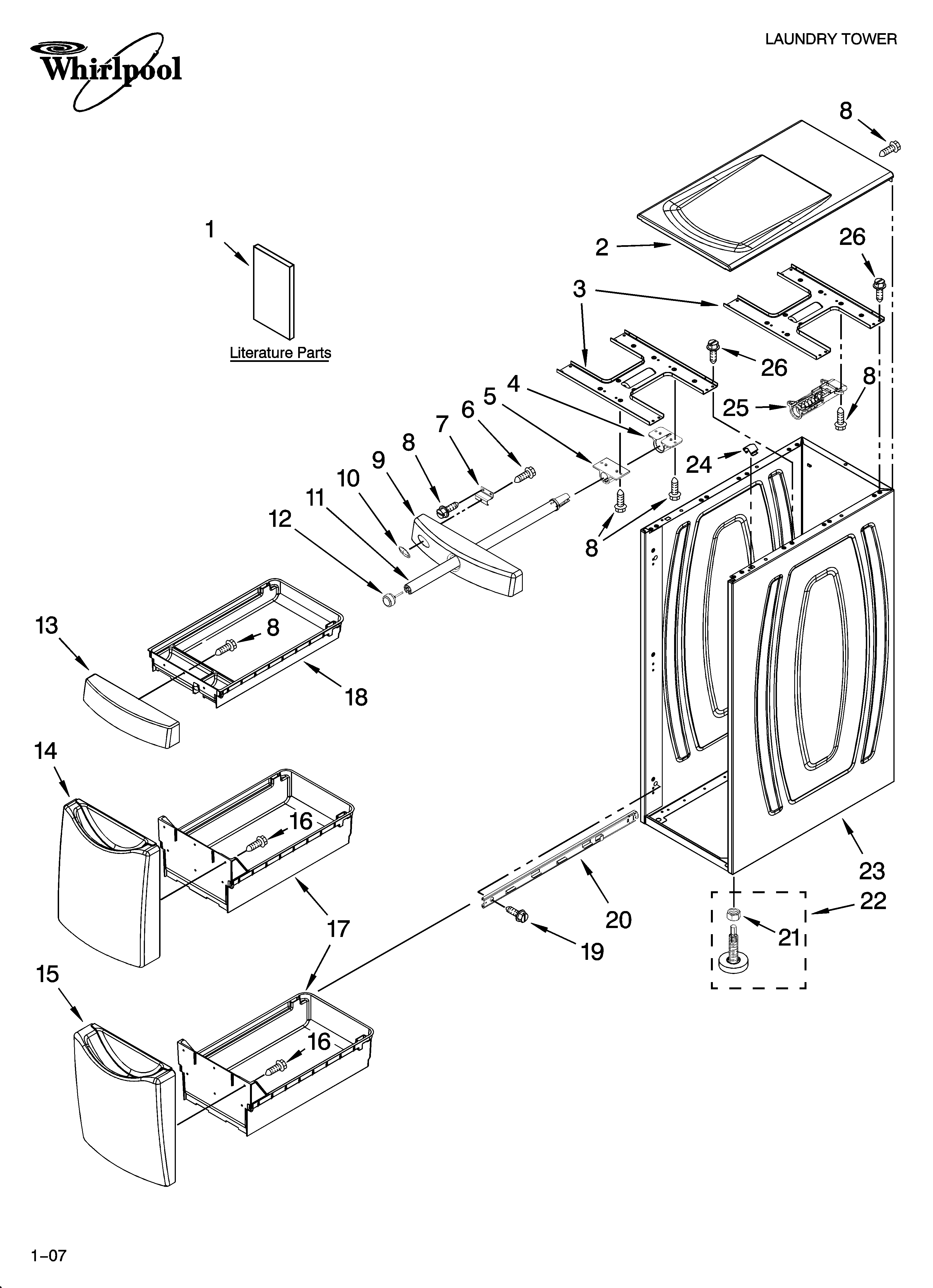 Cabinet and drawer parts