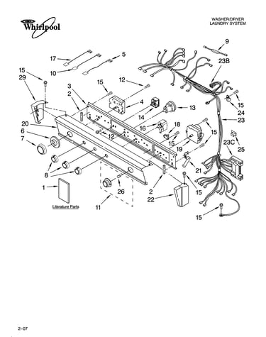 Washer/dryer control panel parts