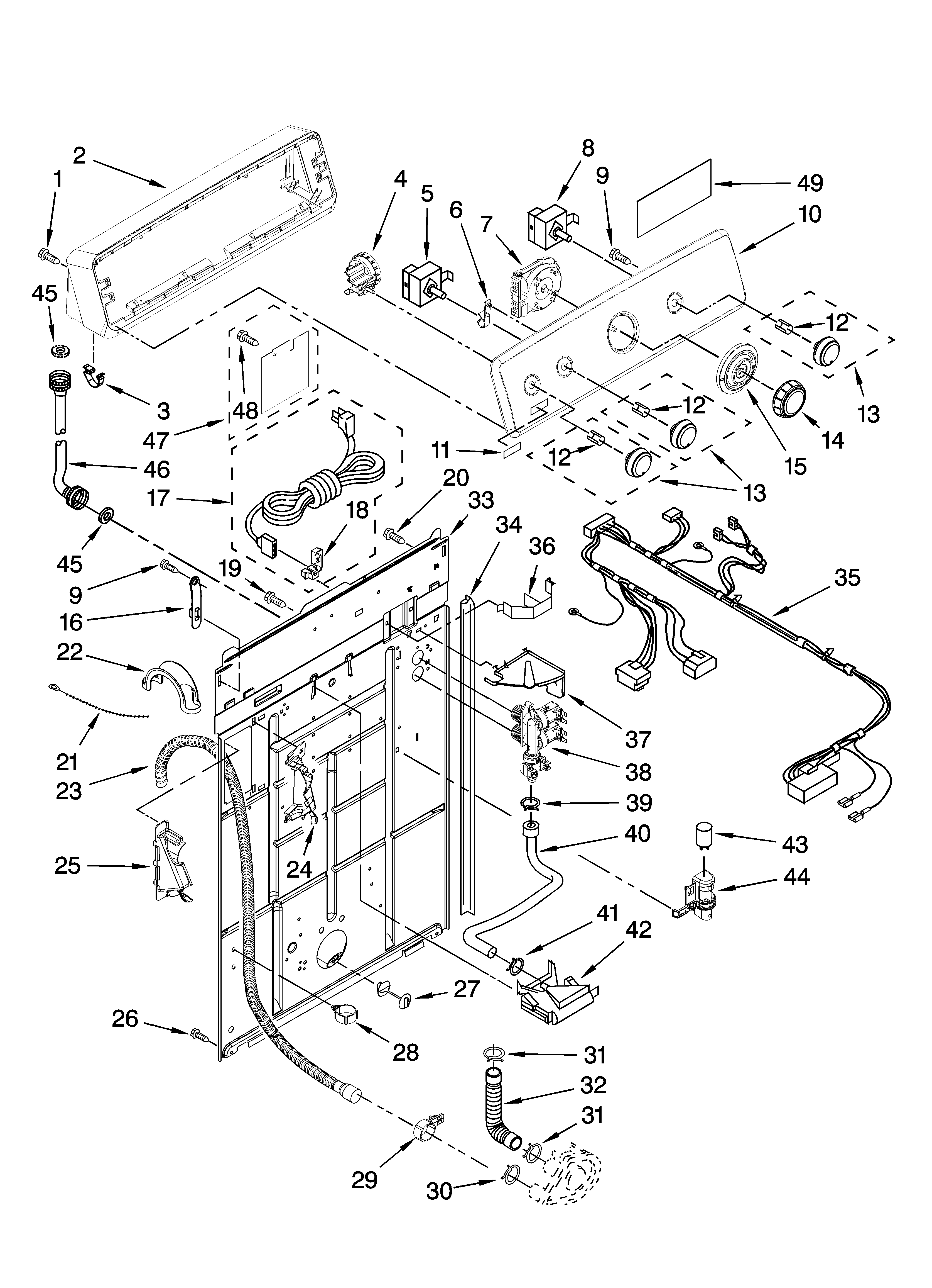Controls and rear panel parts