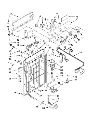 Controls and rear panel parts