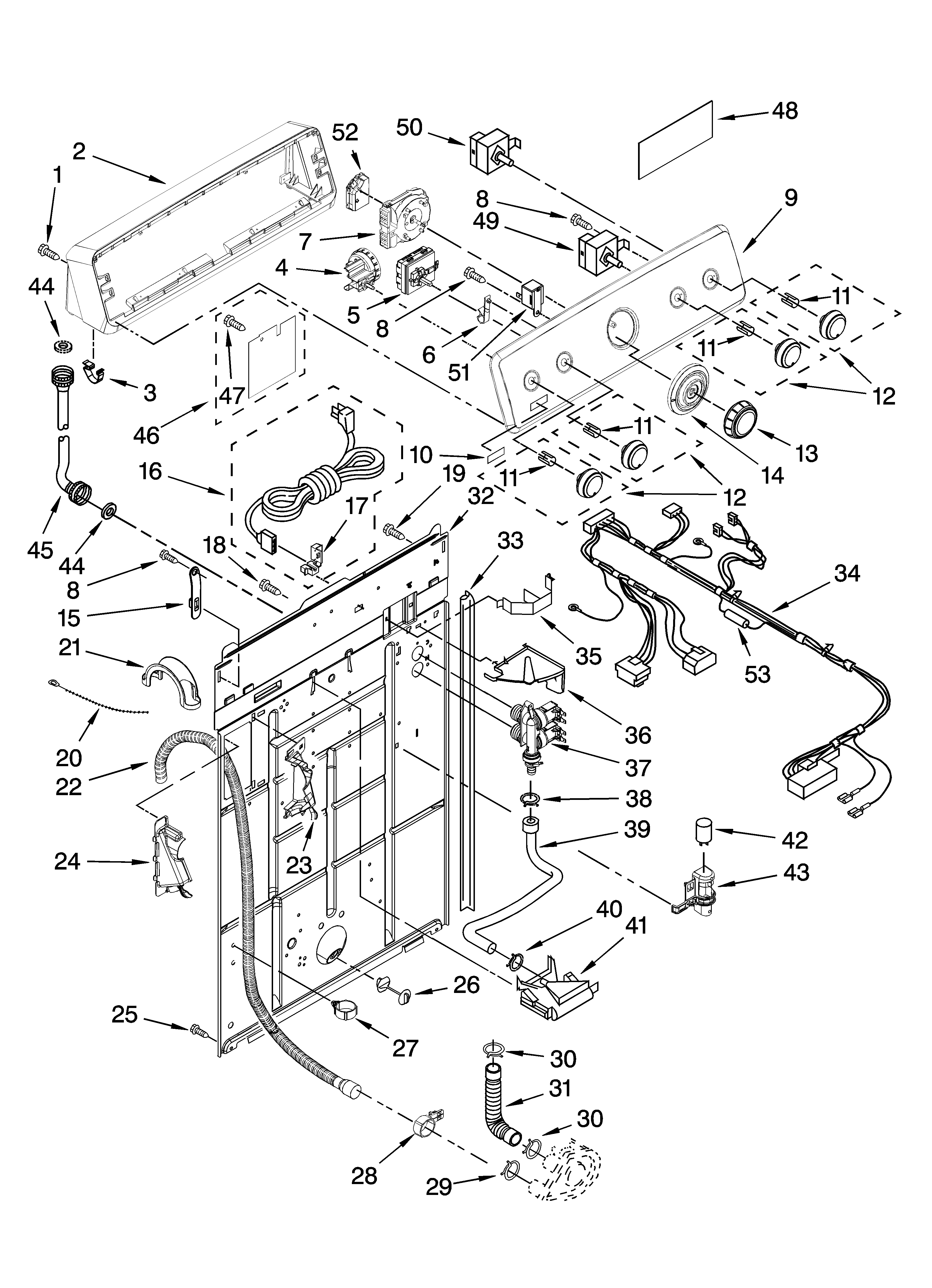 Controls and rear panel parts