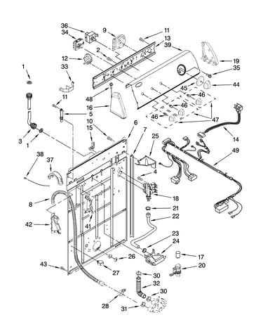 Controls and rear panel parts
