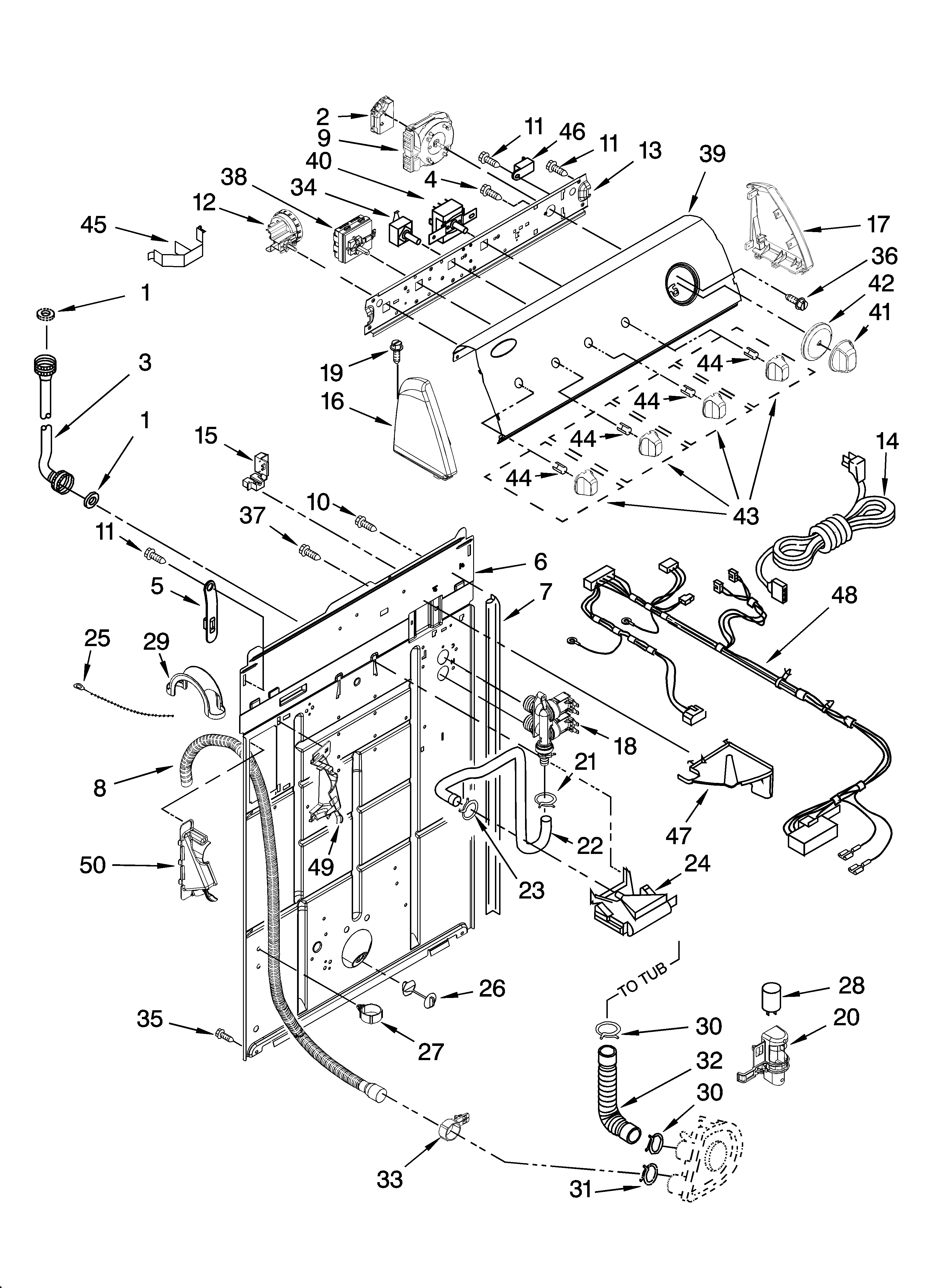 Controls and rear panel parts
