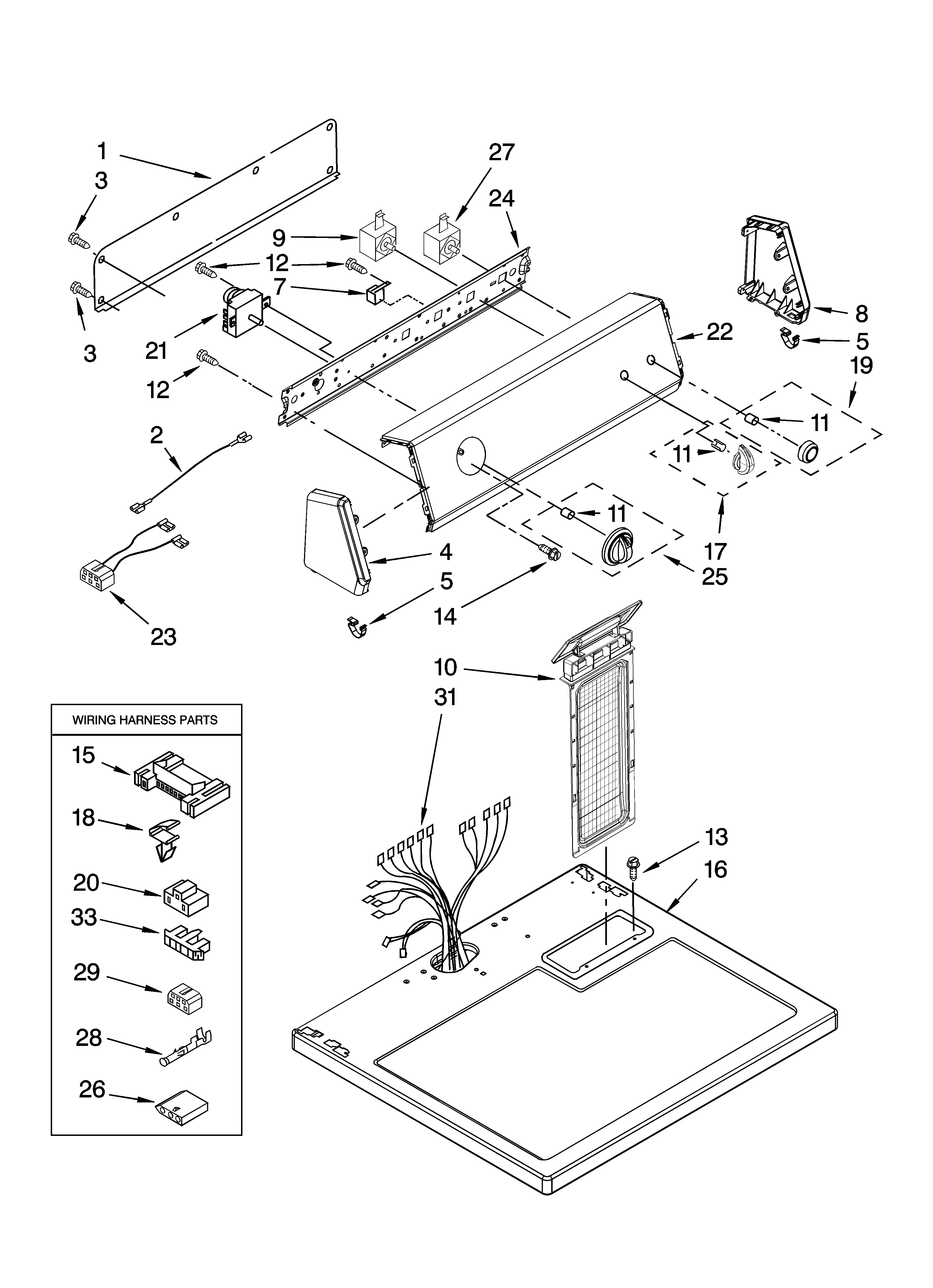 Top and console parts