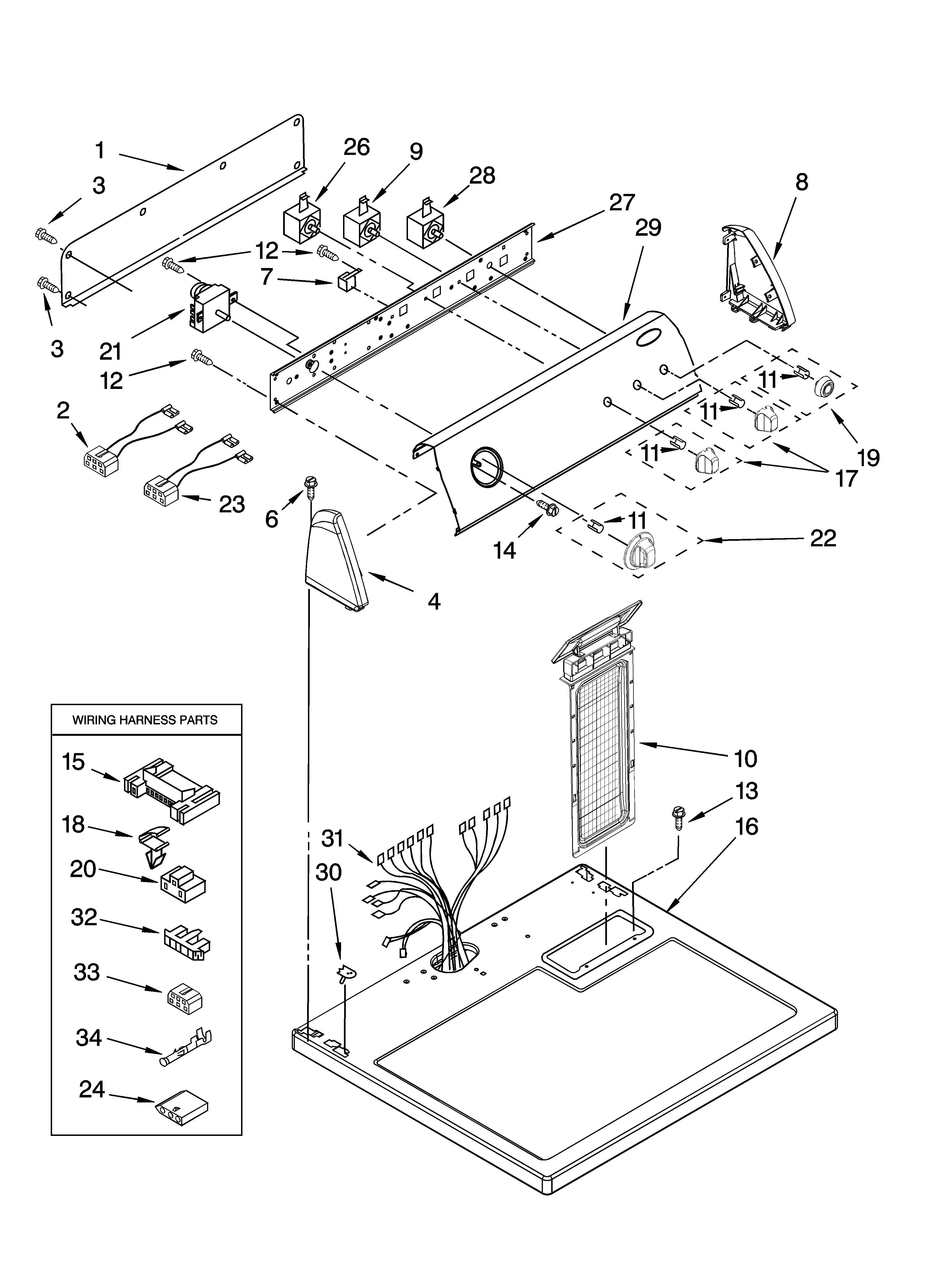 Top and console parts