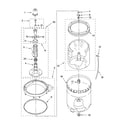 Whirlpool 7MWC87660SM0 agitator, basket and tub parts diagram