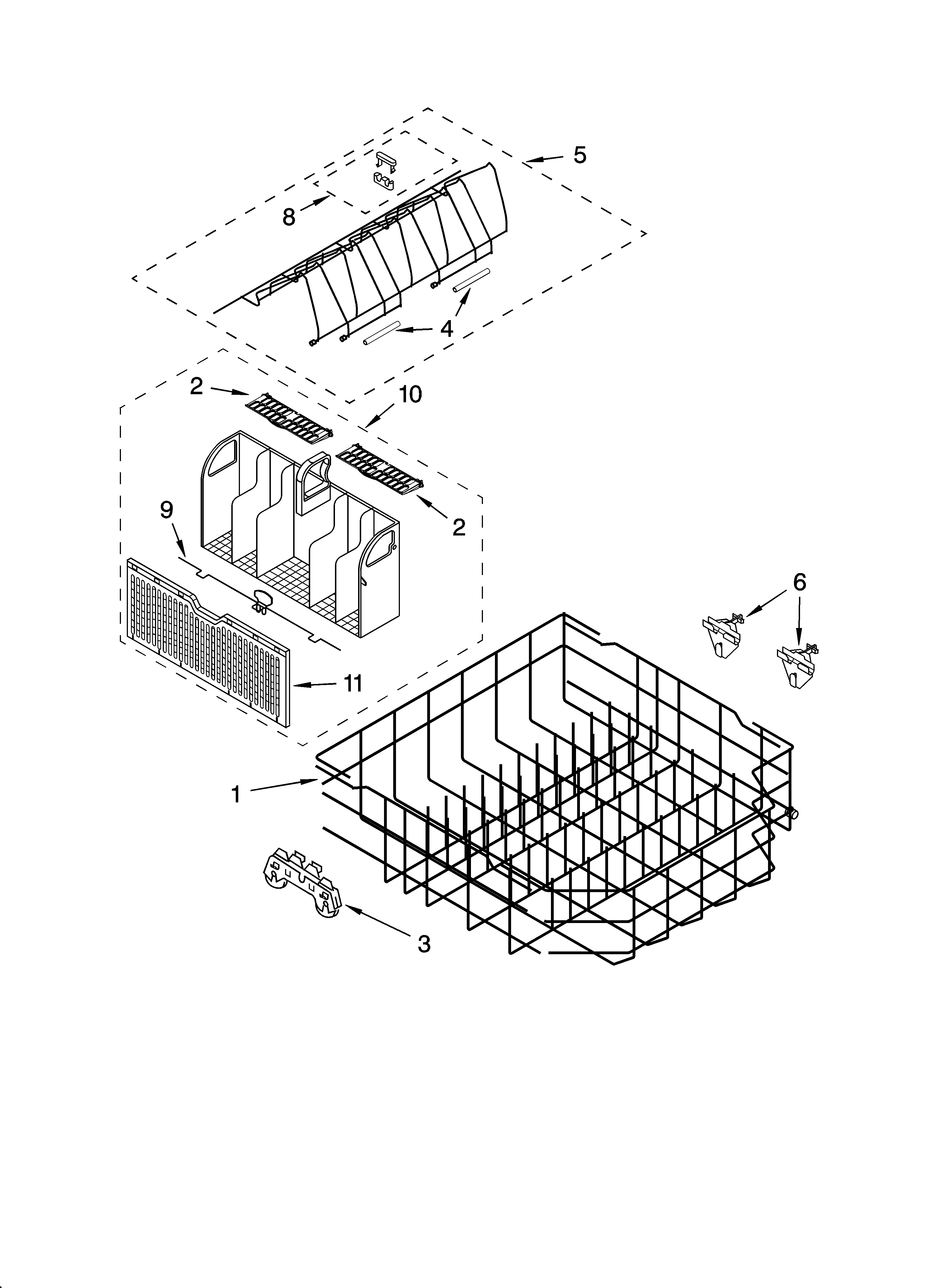 LOWER RACK PARTS, OPTIONAL PARTS (NOT INCLUDED)