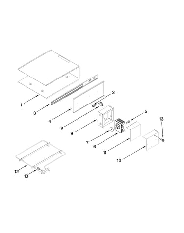 Internal warming drawer parts