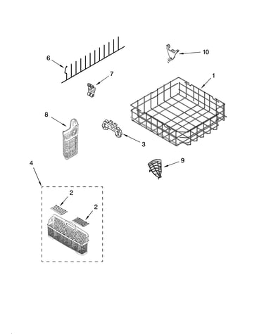 Lower rack parts, optional parts (not included)