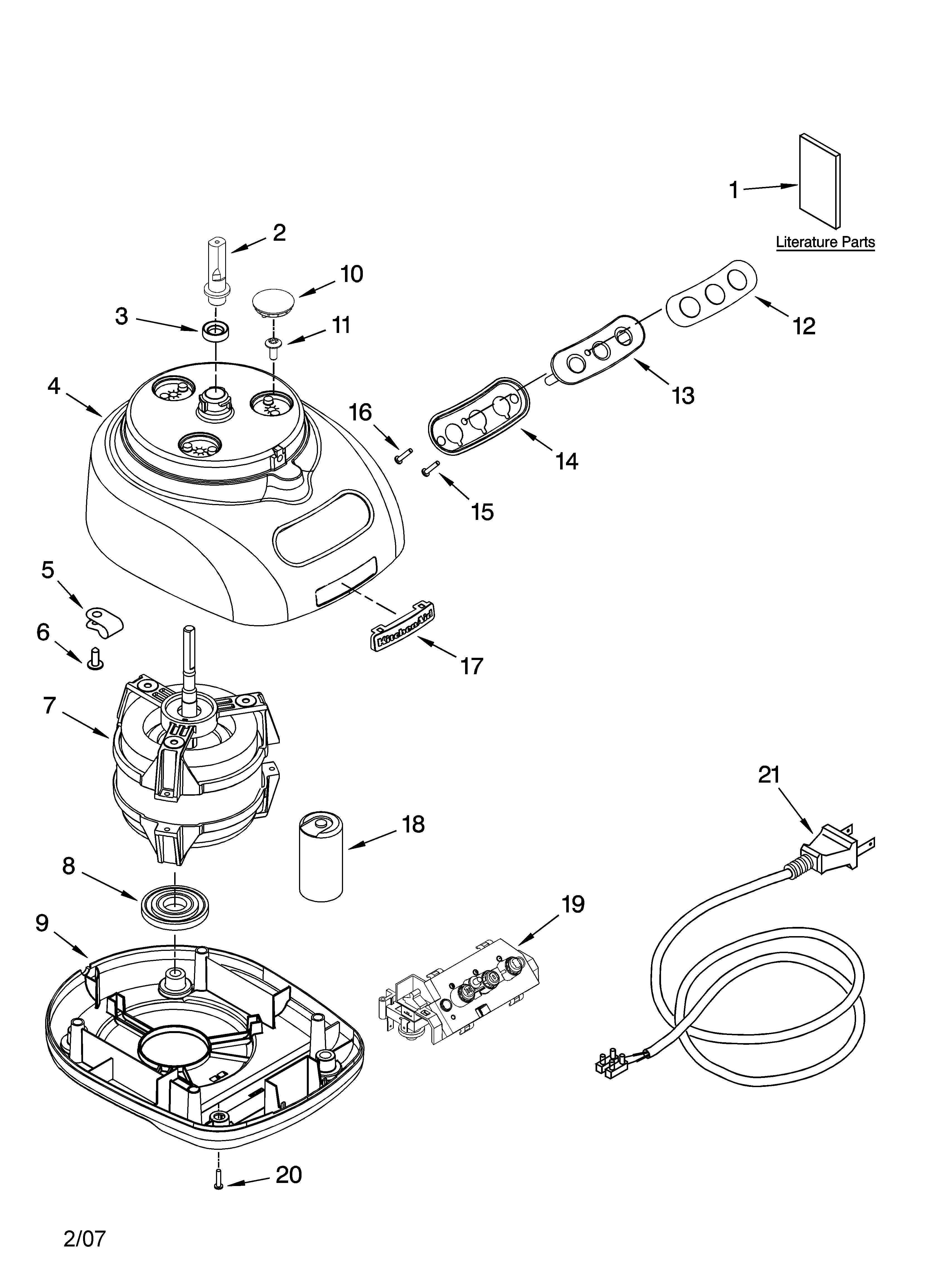 Motor and housing parts