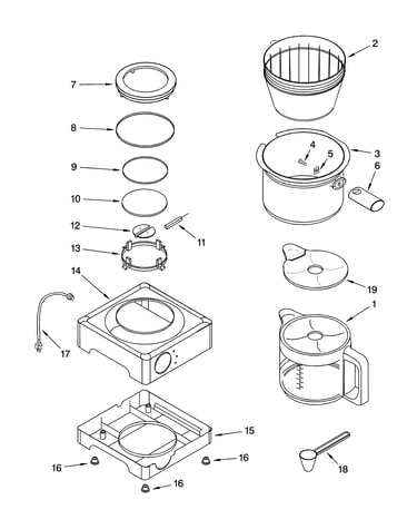 Extra base and carafe parts