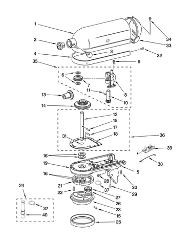 Case, gearing and planetary unit