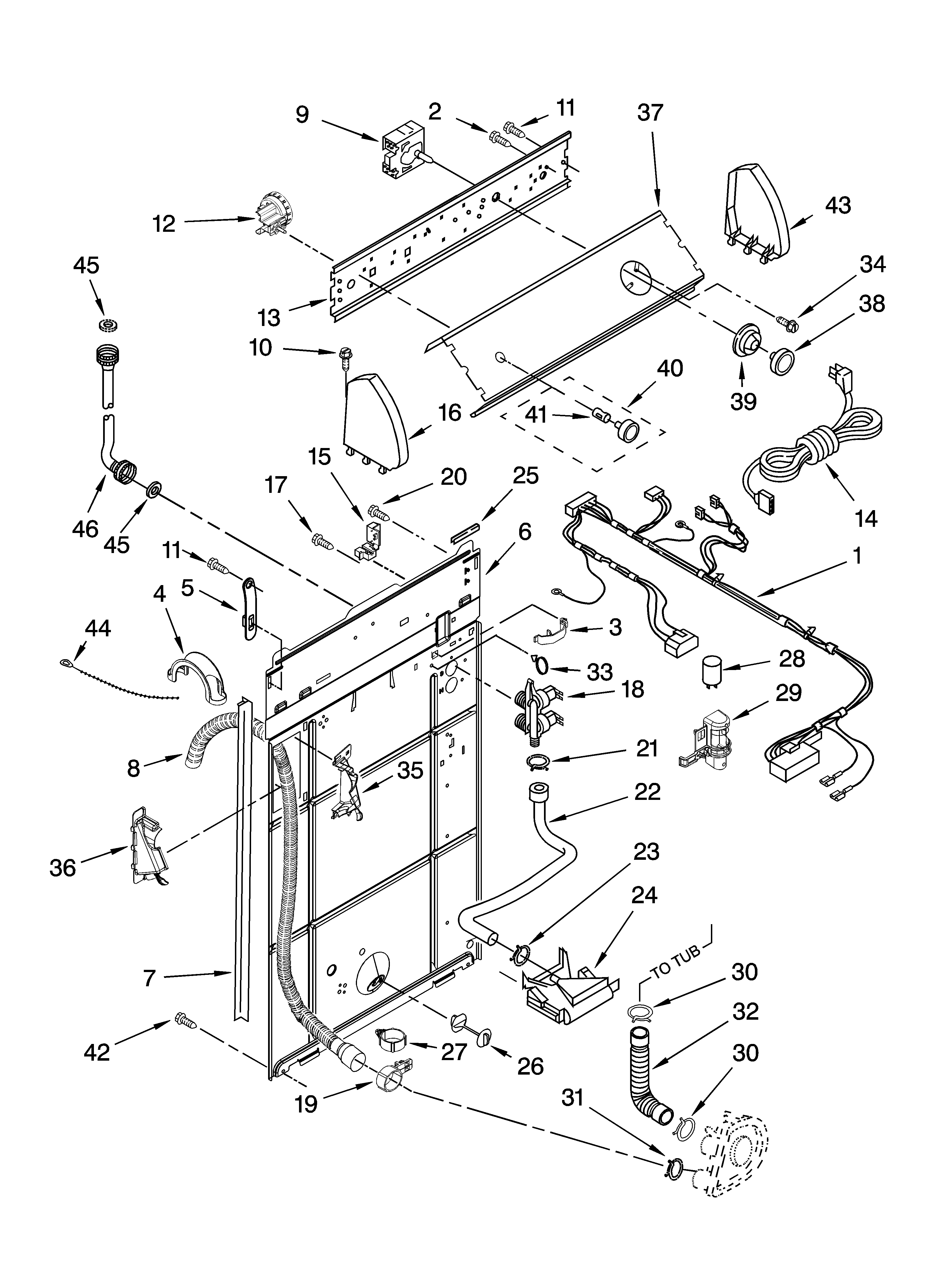 Controls and rear panel parts