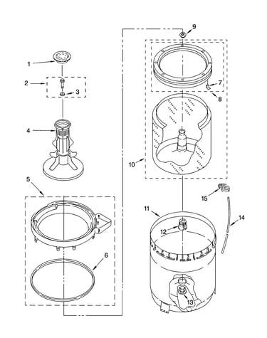 Agitator, basket and tub parts