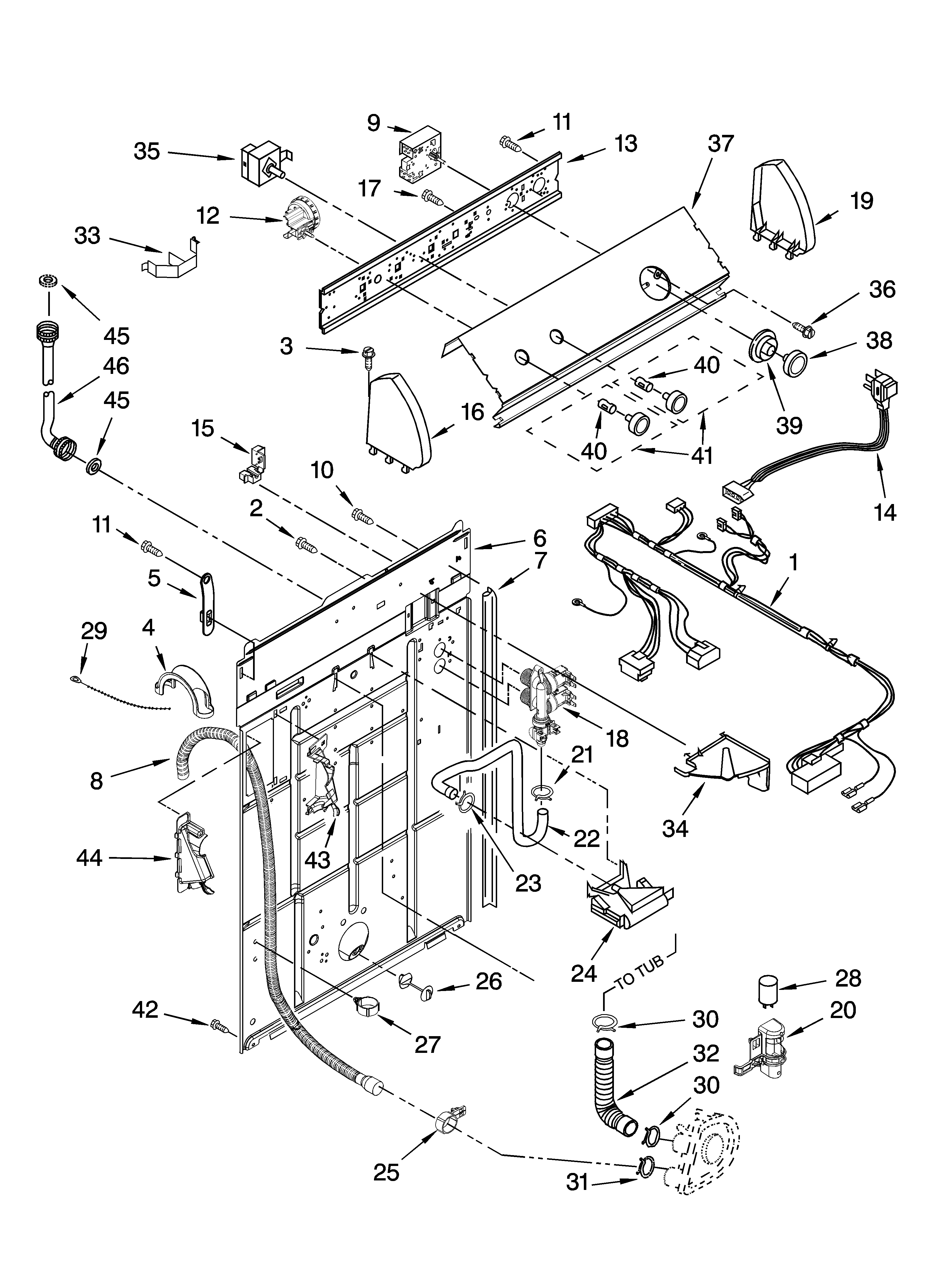 Controls and rear panel parts