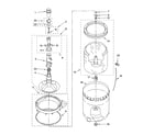 Crosley CAWS954SB0 agitator, basket and tub parts diagram