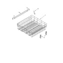 Whirlpool DU1055XTSD2 upper rack and track parts diagram