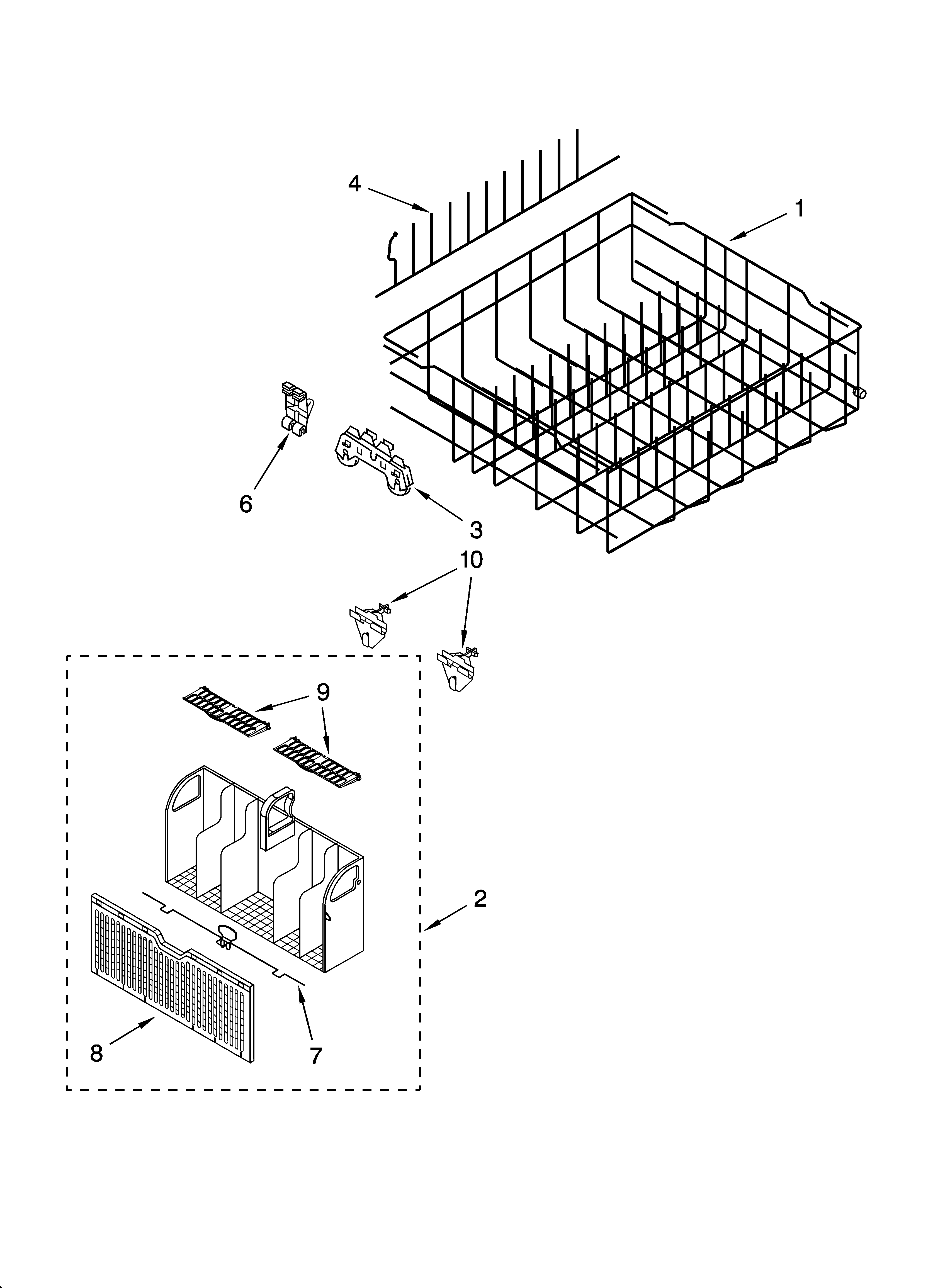 Lower rack parts, optional parts (not included)