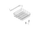 Whirlpool DU1100XTPSA upper rack and track parts diagram