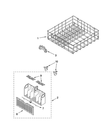 Lower rack parts, optional parts (not included)