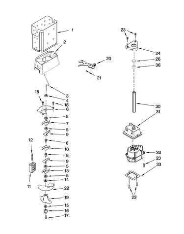 Motor and ice container parts