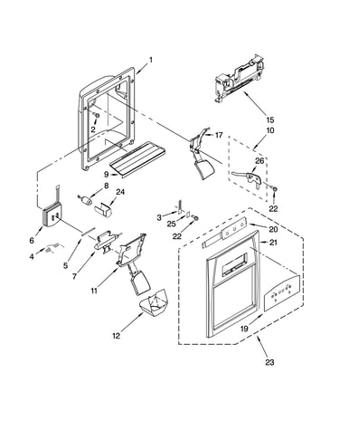 Dispenser front parts