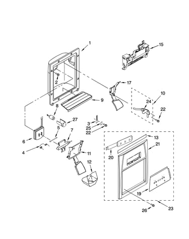 Dispenser front parts