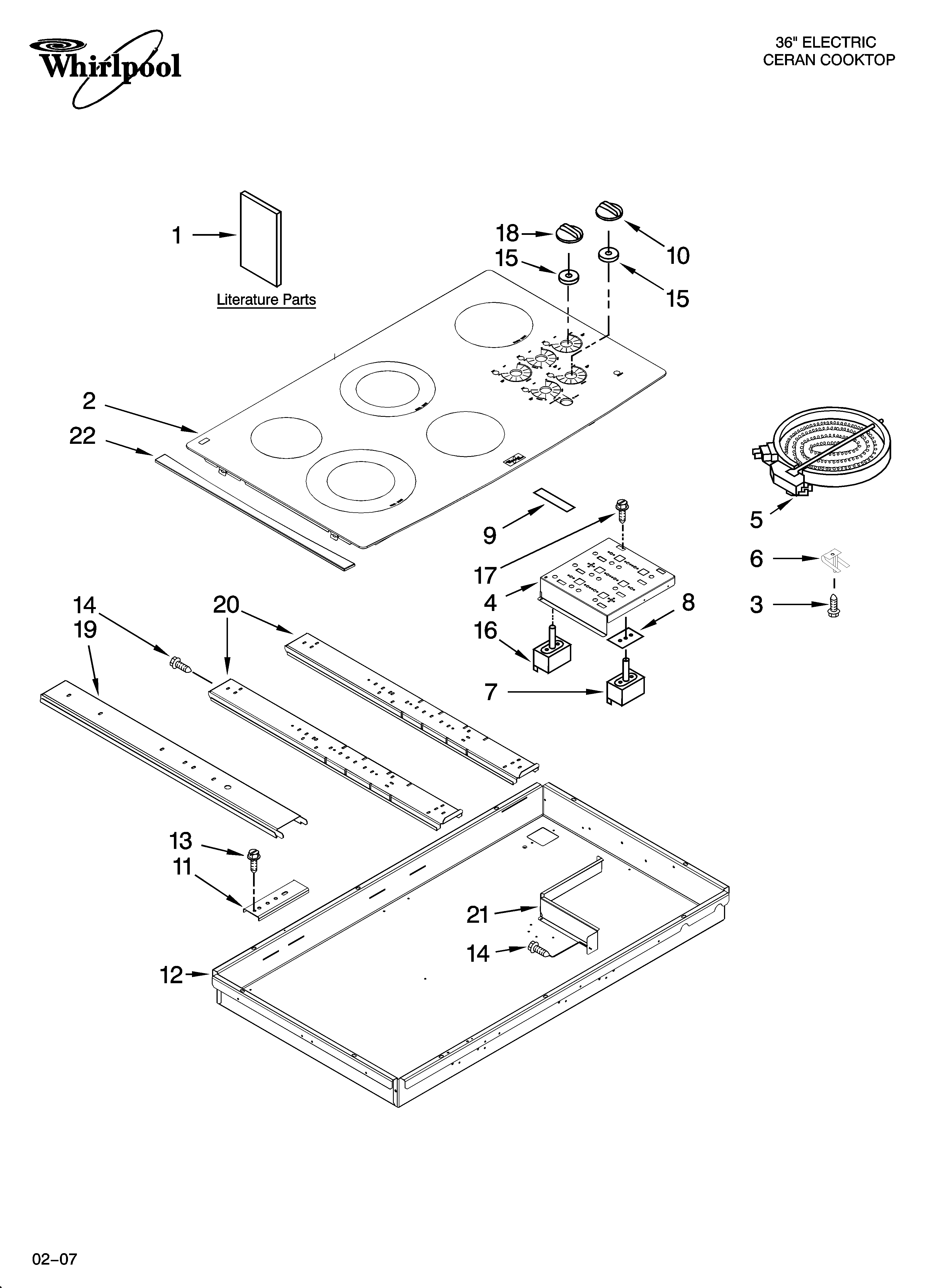 Cooktop parts, optional parts