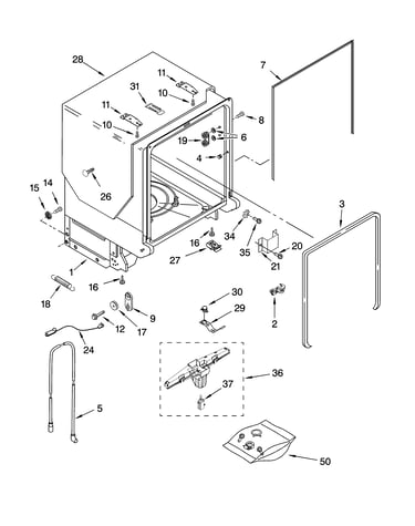 Tub and frame parts