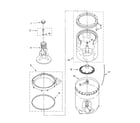 Inglis IJ40001 agitator, basket and tub parts diagram