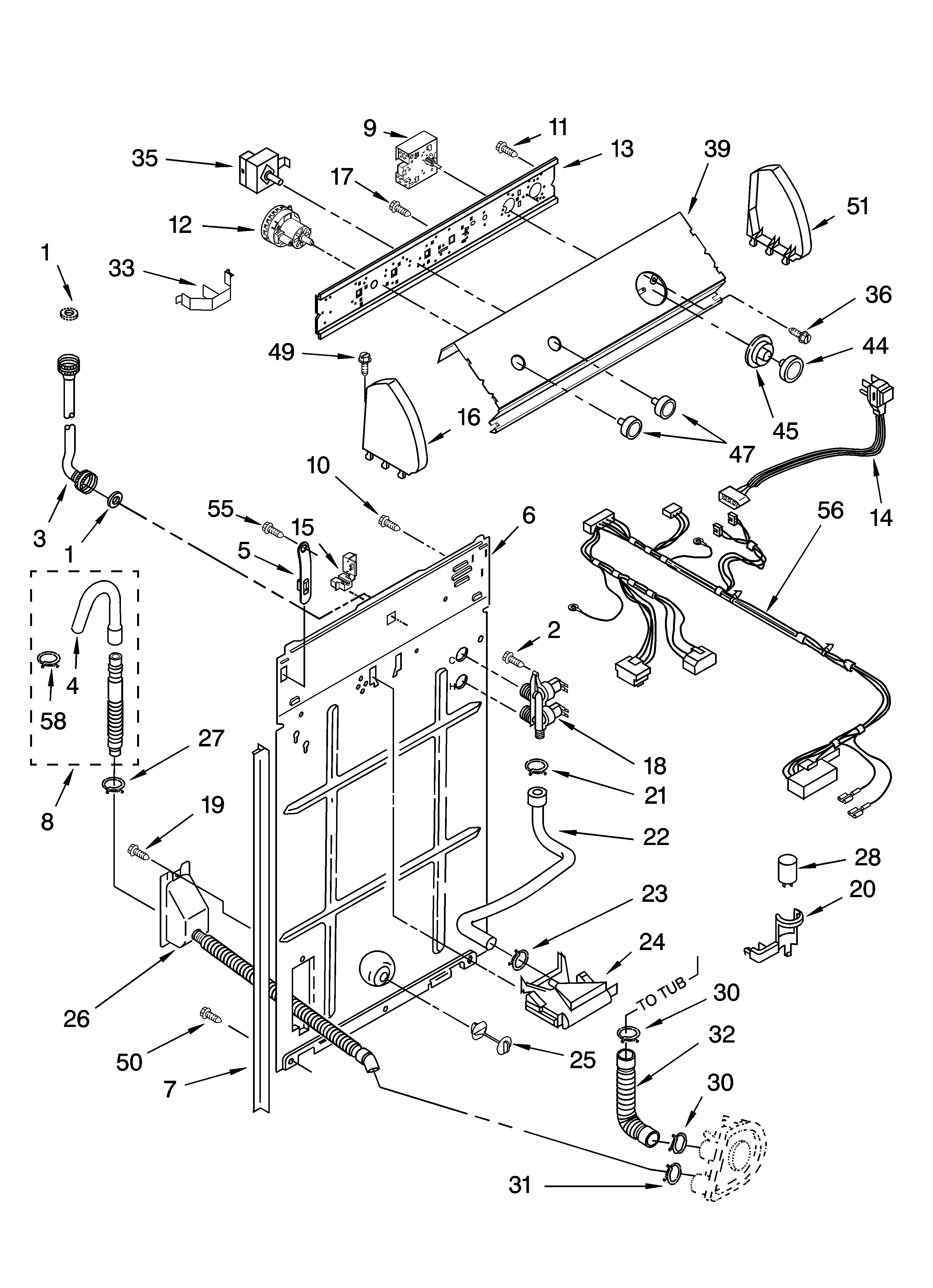 Controls and rear panel parts