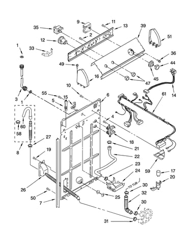 Controls and rear panel parts