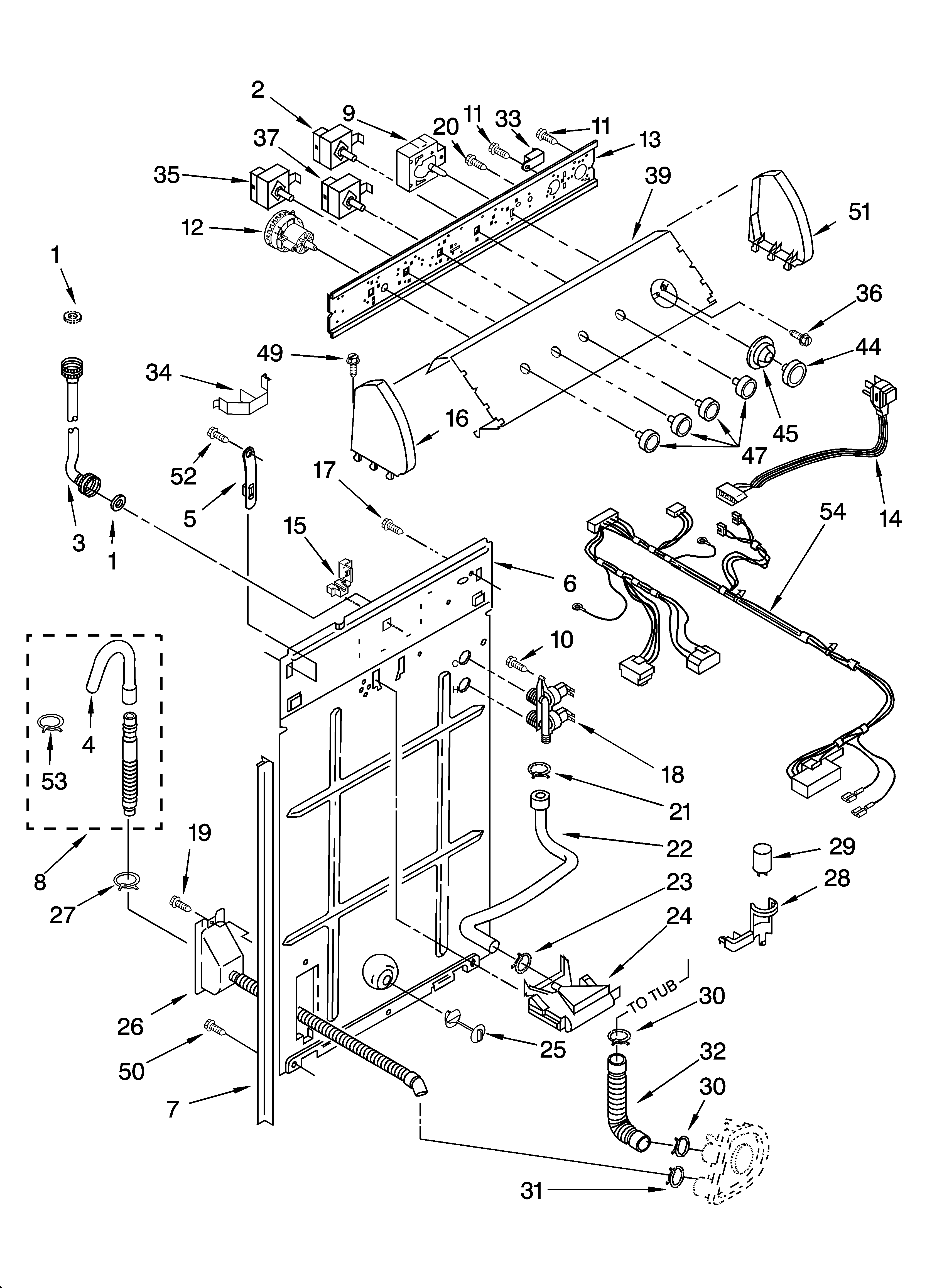 Controls and rear panel parts