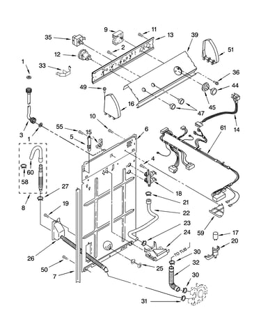 Controls and rear panel parts