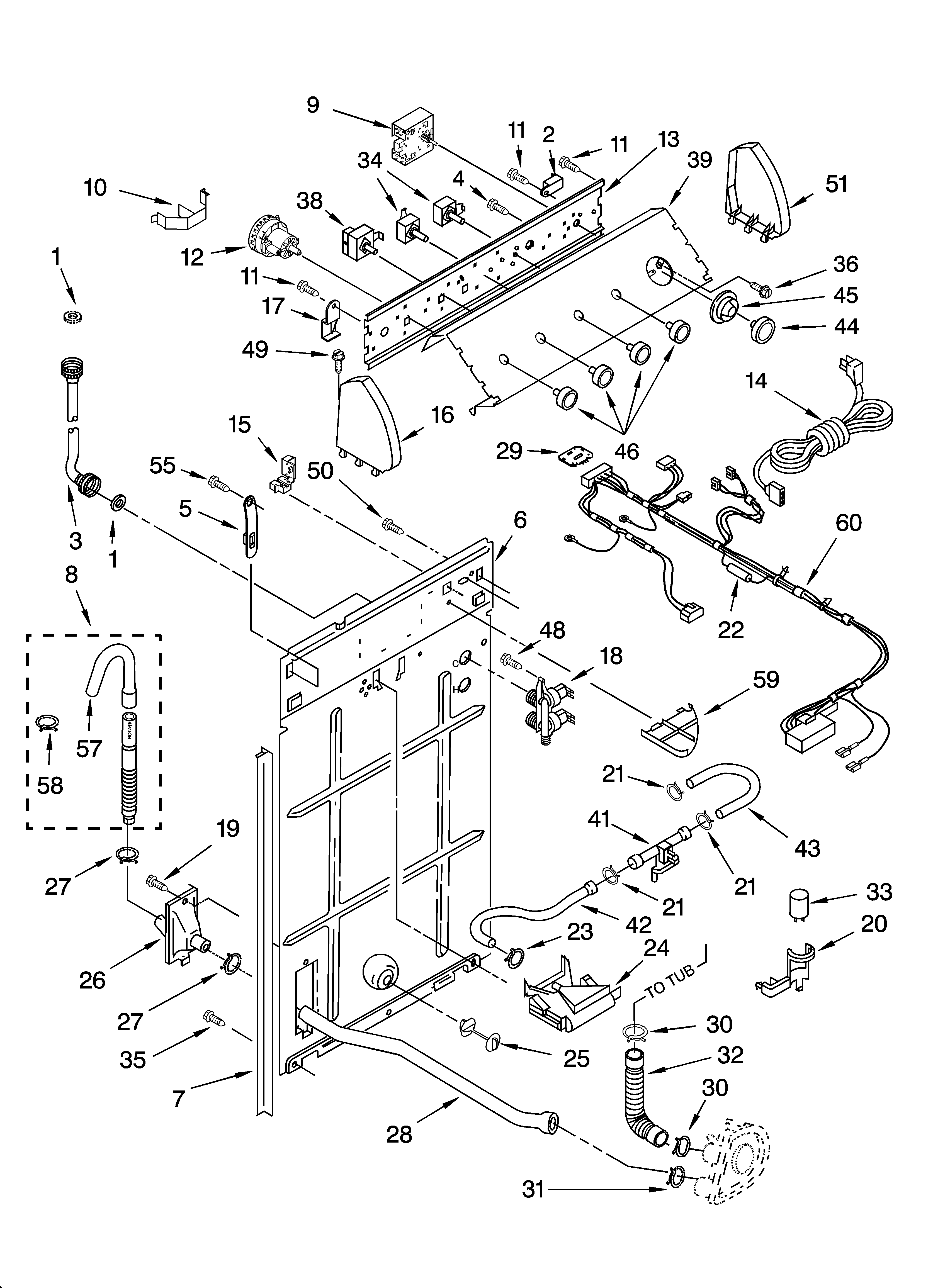 Controls and rear panel parts
