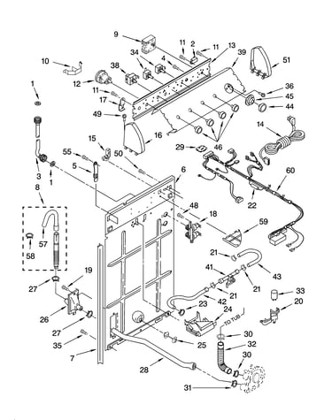 Controls and rear panel parts