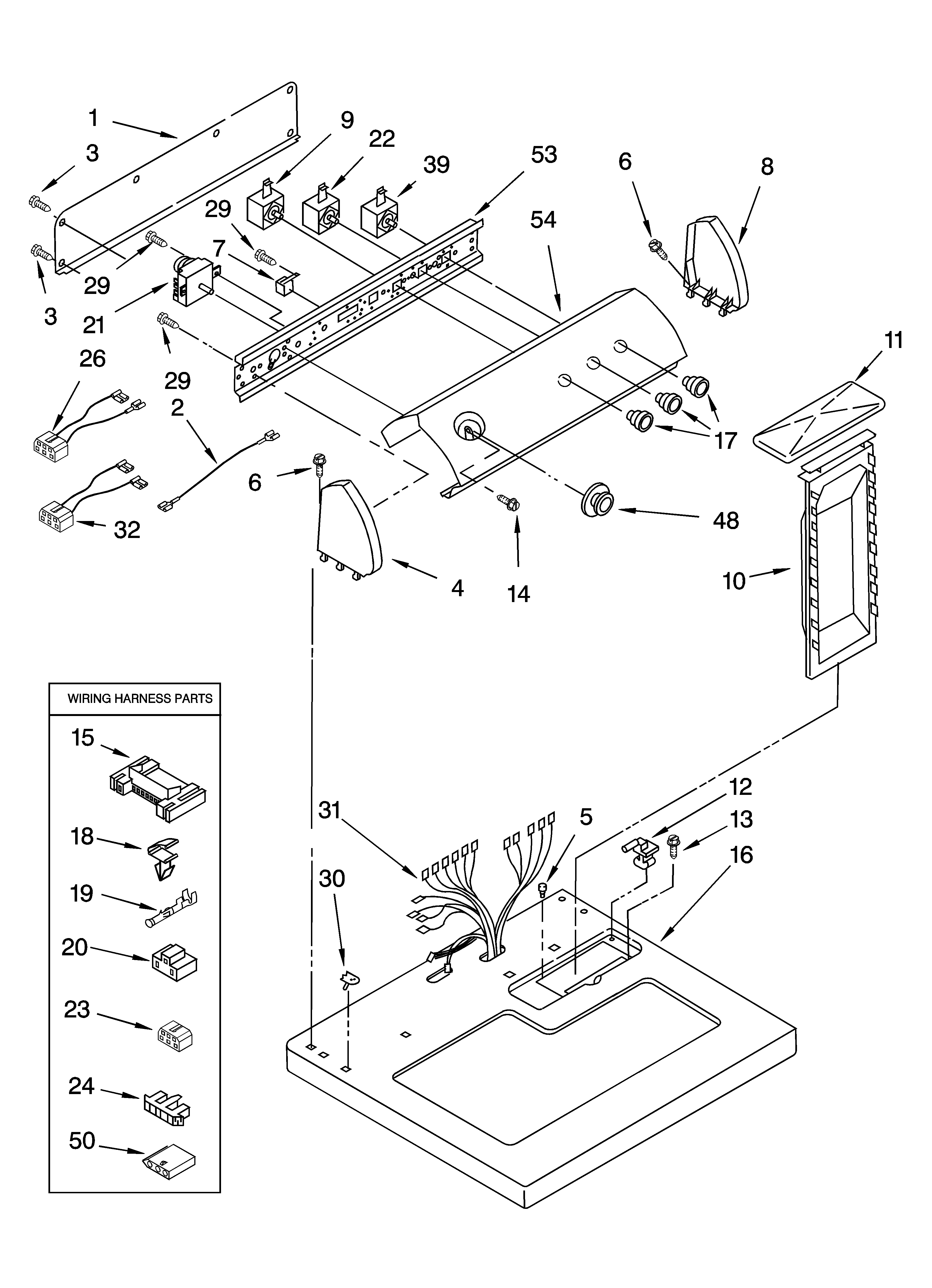 Top and console parts