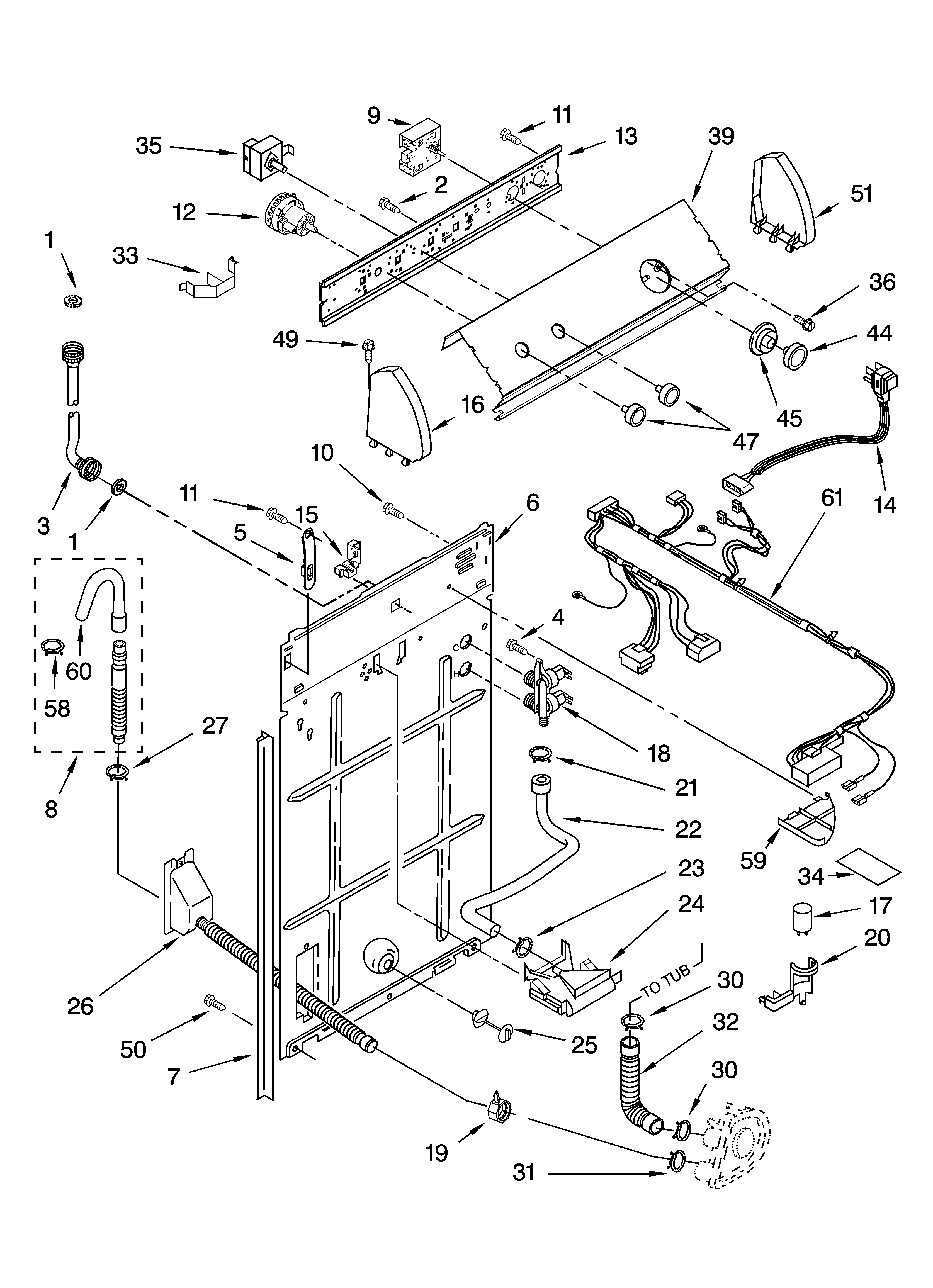 Controls and rear panel parts