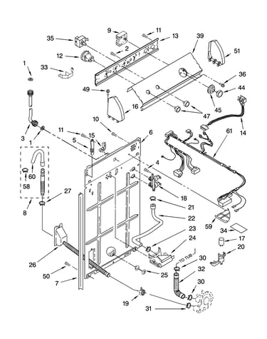 Controls and rear panel parts