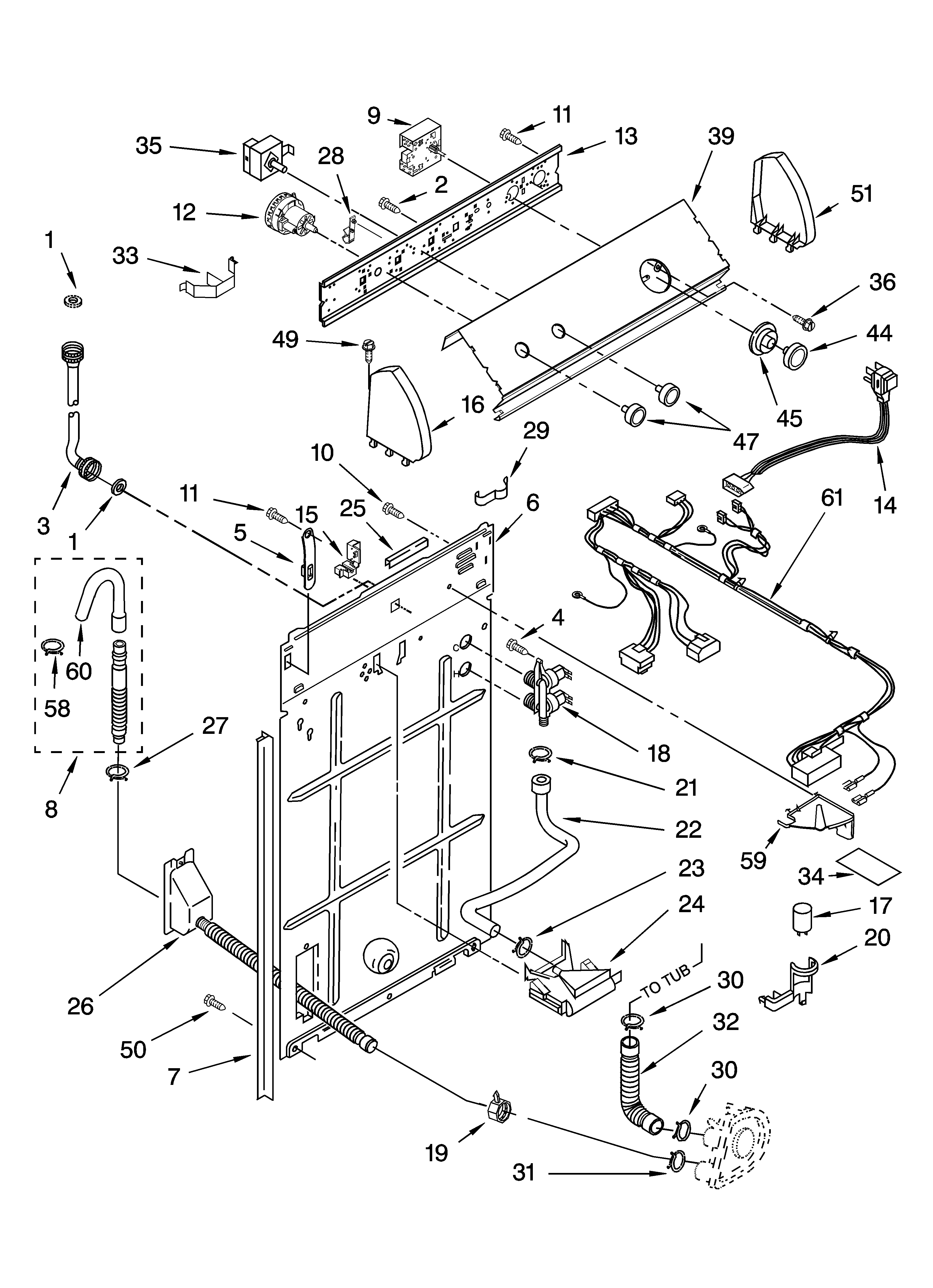 Controls and rear panel parts