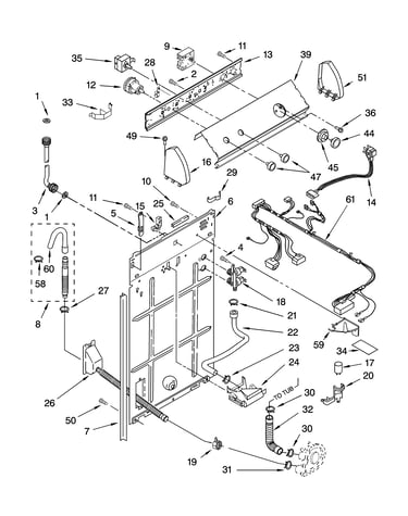 Controls and rear panel parts