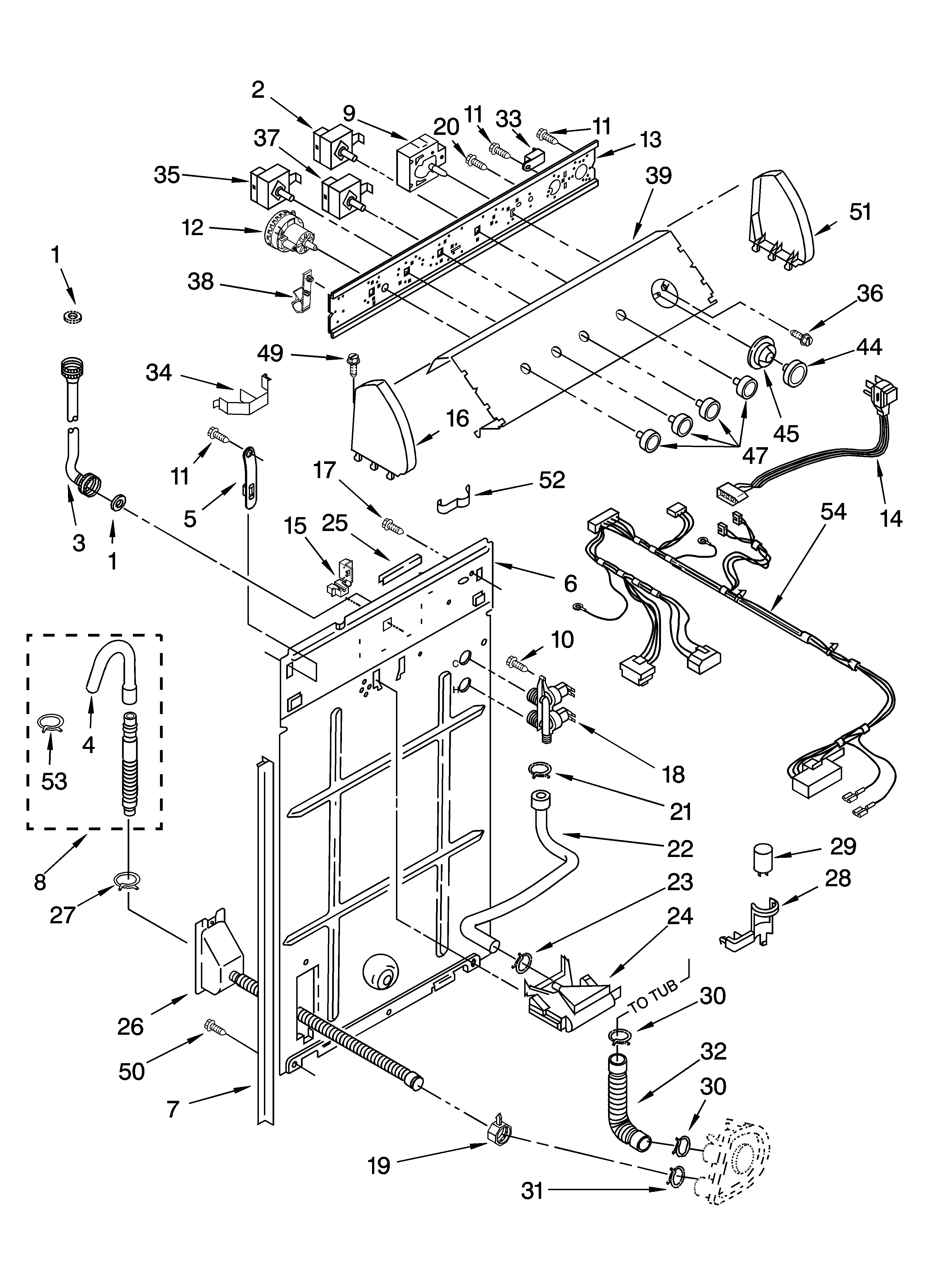 Controls and rear panel parts