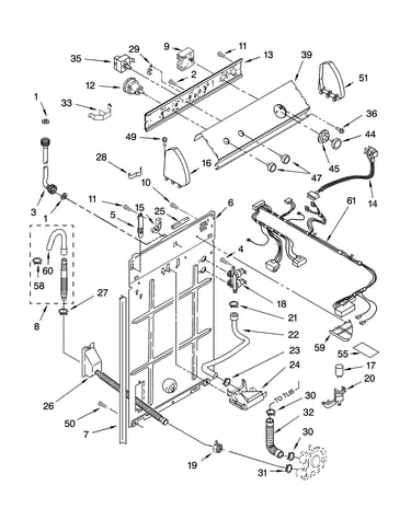 Controls and rear panel parts