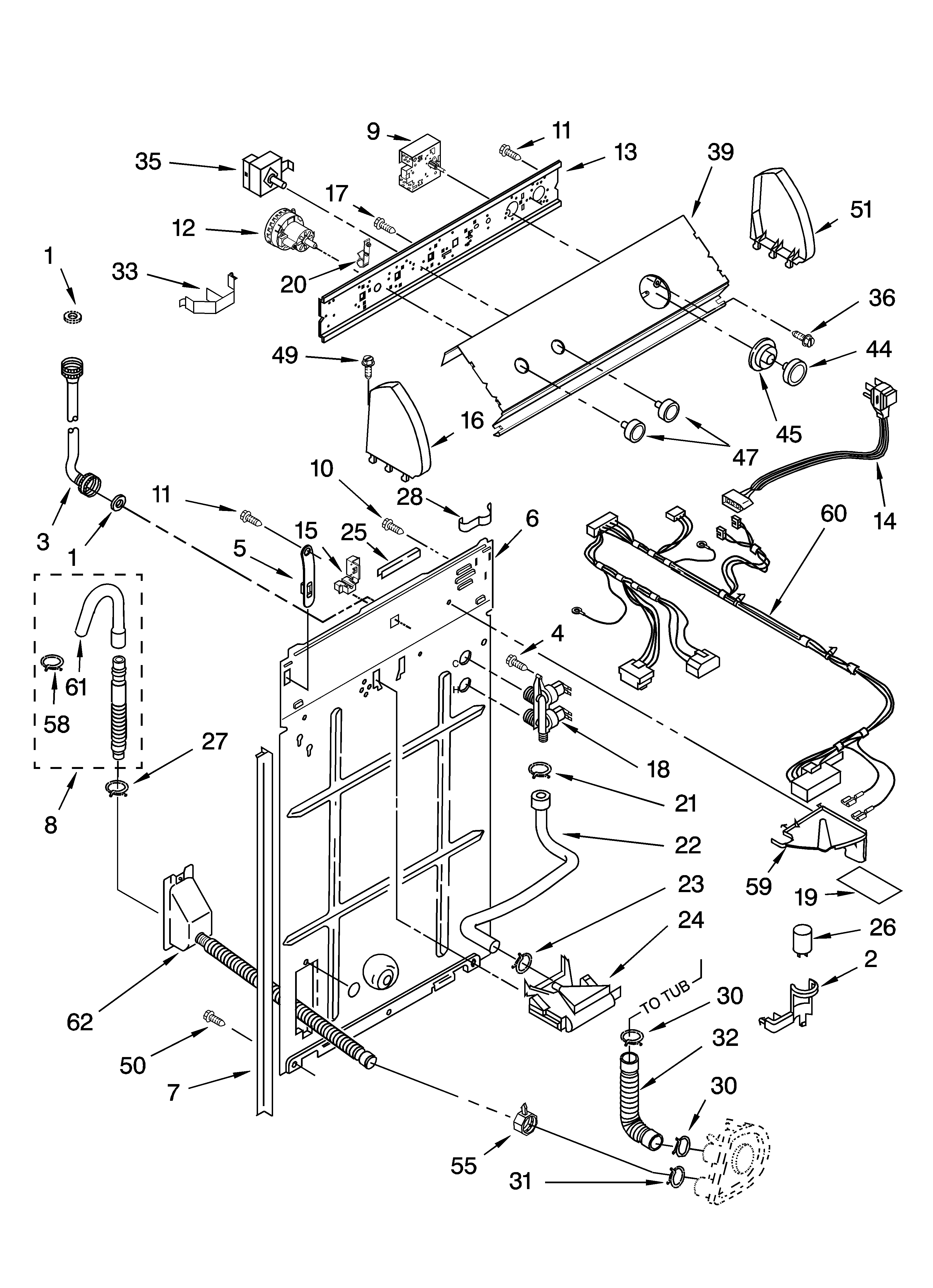 Controls and rear panel parts
