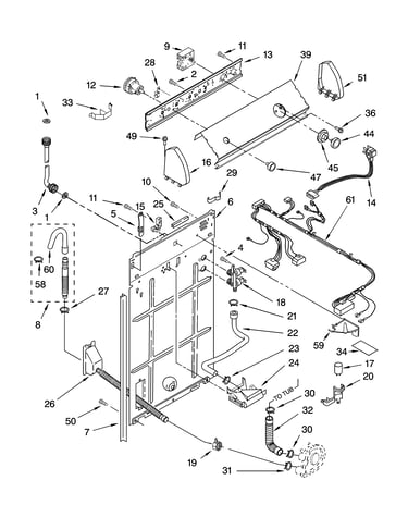 Controls and rear panel parts